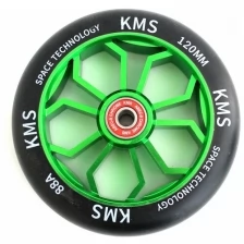 Колесо для трюкового самоката kms sport 120 мм алюминий зеленый медуза 20038